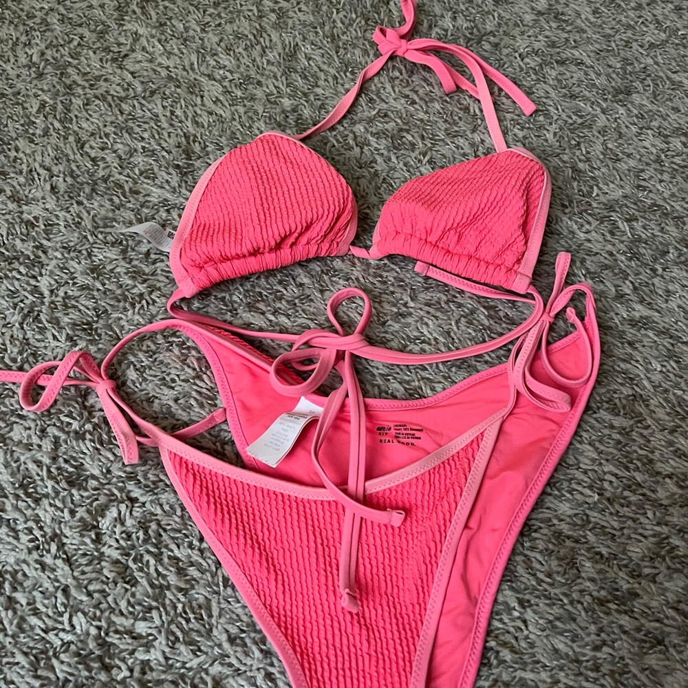 Aerie Vibrant Pink Bikini Set